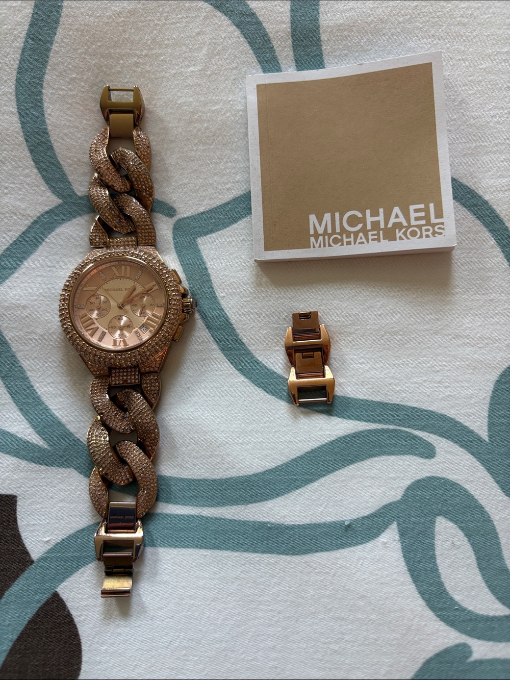 Michael Kors Rose Gold Crystal Pavé Chronograph Watch